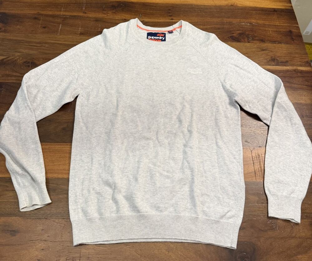 Superdry Orange Label Men's M Gray Crewneck Knit Sweater M